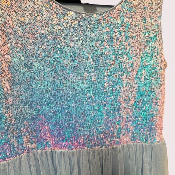 Zunie Girls Sequin Tulle Dress Blue Ombre Party Formal Size 14/16 - Picture 10 of 11